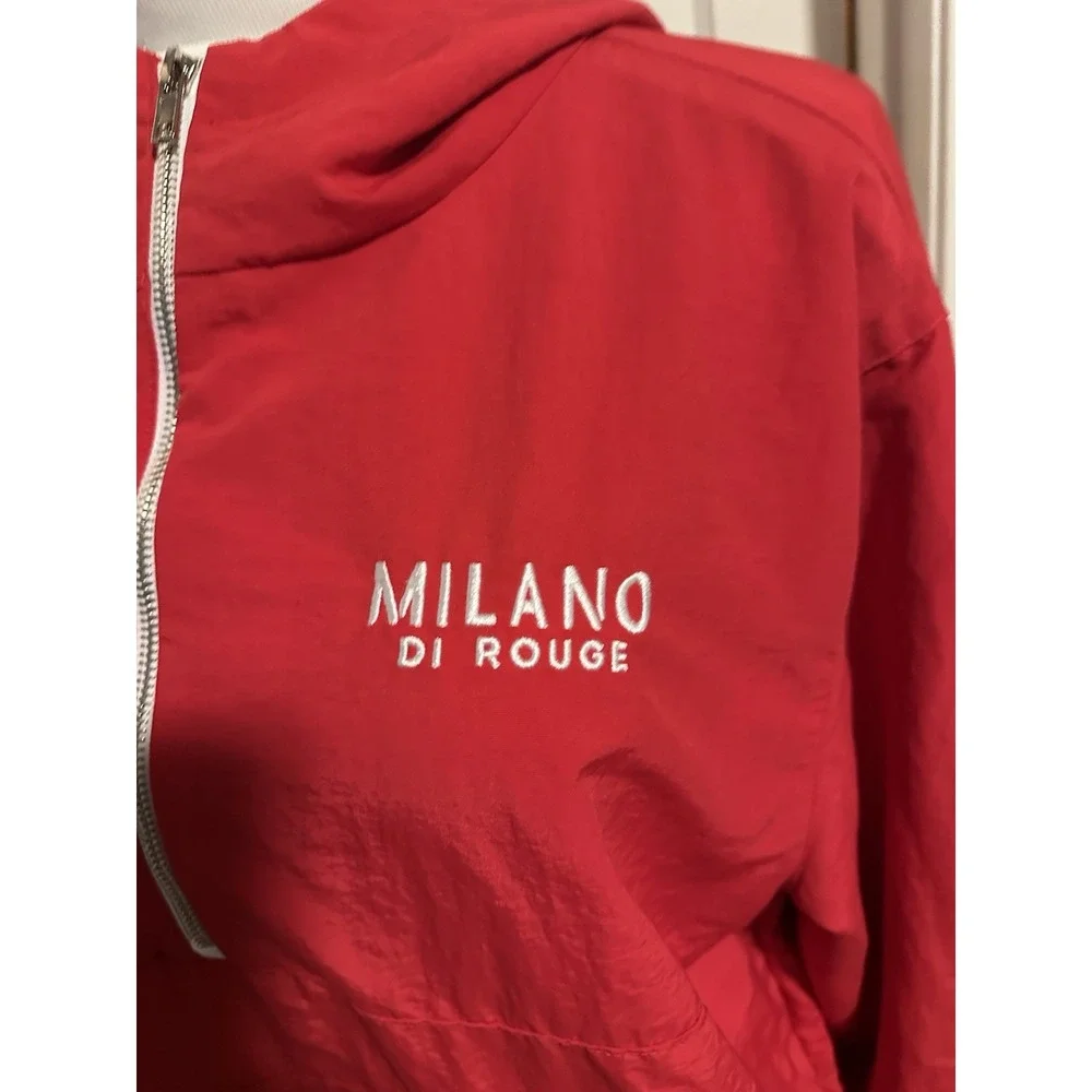 NEW Milano Do Rouge Jacket Mens XL red Loyal Jacket Anorak Windbreaker Hoodie